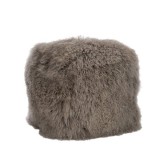 HASSOCK SQUARE LAMBS WOOL GREY - CHAIRS, STOOLS